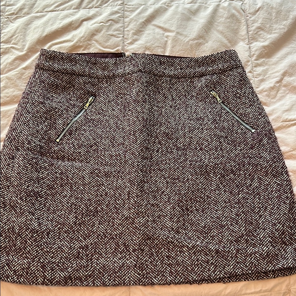 LOFT Black and White A-line Mini Skirt for Work